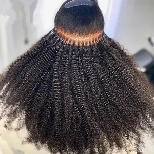 Vente de gros Extensions de cheveux jerry curl italien pré-collé i Tip U Tip Extension de cheveux humains vierges à la kératine