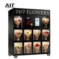 Distributeur automatique de fleurs en libre-service 24h/24, intérieur/extérieur, écran tactile, plusieurs options de paiement, 10 compartiments, fleurs fraîches