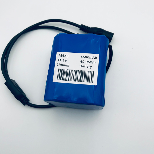 Customized OEM Brand 18650 3S2P 11.1V 4500mAh Rechargeable Lithium-ion Battery Pack for Industrial & Camera Use in Stock