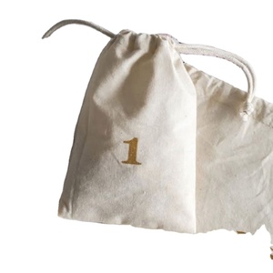 Petite pochette en coton anti-poussière avec cordon de serrage double, pochette recyclable pour artisanat, autocollants, cadeaux, bougies et cadres photo - Product Image 1