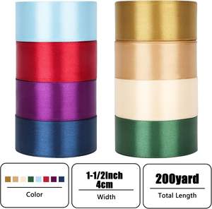 ริบบิ้นผ้าซาตินสั่งทำขายส่งขนาด 38 มม. 196 สี แบบสองด้าน ขนาด 3 มม. 6 มม. 1.5 นิ้ว ริบบิ้นผ้าซาตินสีพื้น - Product Image 3