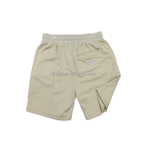 Knitted Worsted Fabric Mid-Waist <b>Elastic</b> Waist Solid American Sweat Handmade Men's High-End Summer Sports Casual Shorts - Product Image 2