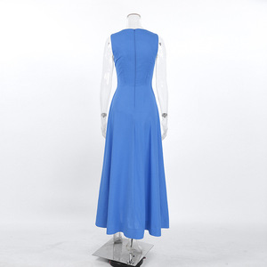Vestido de Algodón de Color Sólido Personalizado OEM para Mujer, Primavera 2026, Cuello Redondo, Sin Mangas, Corte en A, Vestido Informal para Uso Diario, Estilo Vintage - Product Image 6