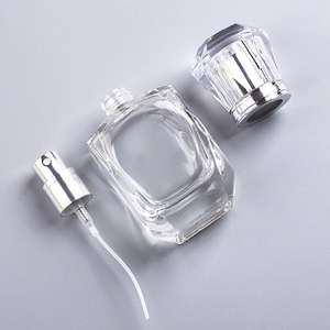 Wholesale 30ml <b>Glass</b> Empty Perfume Spray Bottle Silver Pump Empty <b>Square</b> <b>Glass</b> Perfume Bottle - Product Image 5