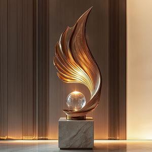 Scultura Creativa a Forma di <span class=keywords><strong>Ala</strong></span> in Resina, Ornamento <span class=keywords><strong>con</strong></span> Sfera di Cristallo, Decorazione da Scrivania, Personalizzabile, Regalo per Casa e Ufficio, Direttamente dalla Fabbrica - Product Image 4