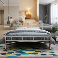 JYLG102 #   Cadre de lit en acier inoxydable au design moderne, lit d'enfant durable, garantie 3 ans, 0,9 m/1,4 m/1,8 m, chambre à coucher, appartement, hôpital