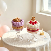 Bougie parfumée artisanale en forme de cupcake mousse simulé, senteur fruitée, biologique, pour anniversaire, fête des pères, Thanksgiving, Pâques, Diwali