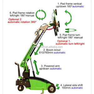 Équipement de levage de verre lourd mobile automatique JCPROTECH nouveaux poussoirs à ventouse sous vide avec 6 mouvements - Product Image 1