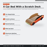 Griffoir pour chat en carton en forme de voiture de sport, lit-lounge convertible pour chats adultes d'intérieur, vente en gros, direct usine