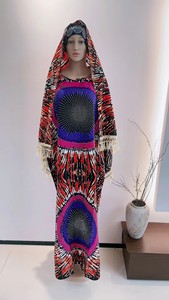Robe d'été africaine Dashiki ample à motif géométrique avec strass, taille plus, en coton imprimé pour femme, style Boubou Femme, ODM&OEM Kanga Clothing - Product Image 5