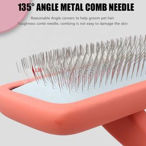 Spazzola per capelli in filo di gatto in legno con Logo personalizzato all'ingrosso della fabbrica spazzola per pettine per toelettatura per animali domestici a perno lungo per lo spargimento - Product Image 2