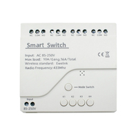 EWeLink 85-250V 433Mhz Module de commutation intelligent Télécommande sans fil Interrupteur de lumière 4 gangs WiFi Relais Interrupteur de lumière