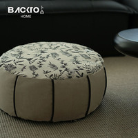 Français élégant Floral housse de coussin de sol maison décorative Pouf Jacquard tabouret pouf salon décor siège coussin repose-pieds