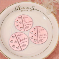 Nouveau pendentif rond en acrylique pour verre à vin, plaque nominative personnalisée pour mariage, miroir, carte de table rouge, fabriqué en Chine
