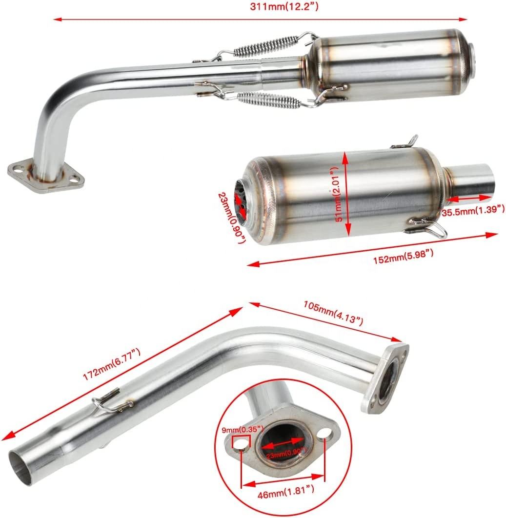 HIAORS Exhaust Pipe Muffler for Predator 196 212cc Minibike