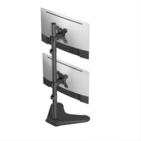 Support de moniteur double avec support de moniteur vertical et bras articulés Support d'écran d'ordinateur pour 2 écrans Bras de moniteur