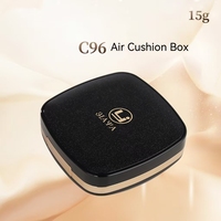Étui cosmétique en plastique doré et noir rechargeable pour fond de teint liquide 15g, avec couvercle à clapet, fabrication OEM