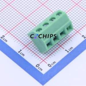 KF127S-3.81-4P Screw Terminal Block Through hole Component (THT),P=3.81mm Connector 1x4P 3.81mm Green Through Hole - Product Image 1