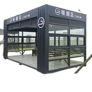 Abri de fumeurs extérieur robuste en acier avec structure soudée, toilettes mobiles personnalisables CNPM - Product Image 1