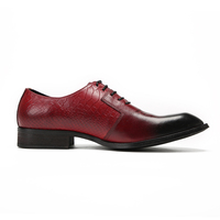 NA534 Chaussures surdimensionnées pour hommes Couleur rouge et noire Chaussures formelles en cuir de luxe pour hommes Chaussures confortables et décontractées