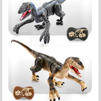 2.4G kablosuz uzaktan kumanda Velociraptor elektrikli oususto-optik sprey dinozor oyuncak Tyrannosaurus Rex modeli çocuk oyuncak