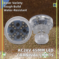 AC24V 45mm topi datar LED tema taman Funfair titik lampu 1-16 berjalan E14 pra-program IP65 pencahayaan