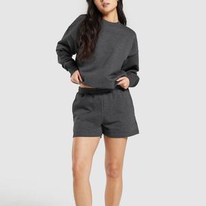 Shorts de survêtement pour femmes personnalisés par le fournisseur avec poches en coton French Terry avec cordon de serrage Logo personnalisé Shorts de survêtement pour femmes - Product Image 3