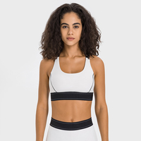 Soutien-gorge de sport haute performance pour femme, antichoc, à bretelles réglables, push-up, pour le yoga et l'entraînement, type crop top