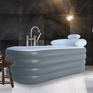 <span class=keywords><strong>Baignoire</strong></span> pliante piscine douche automatique PVC <span class=keywords><strong>baignoire</strong></span> gonflable pour adultes corps entier trempage natation maison - Product Image 1