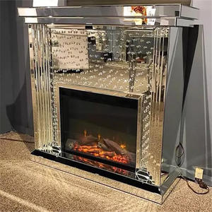 Meubles d'hôtel et d'appartement modernes OEM, cheminée électrique miroir argentée sur mesure pour salon, professionnel - Product Image 4