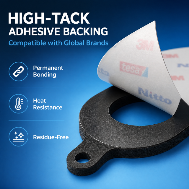 POPO POP110 Cushion Seal Sound Insulation Foam Gasket for Packaging EVA PE PU Silicone Foam Adhesive Backing Optional Custom Die