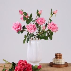 High Quality Real Touch Artificial Rose 2 Heads Red Latex Artificial Roses Flower Decorations For Home Wedding Party - Product Image 4