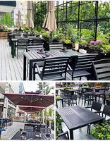 Tables et chaises d'extérieur empilables Salle à manger en plein air d'occasion en plastique Hotelchairs