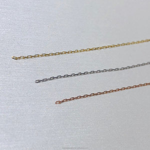 Cadena de Oro Sólido 9K 10K 14K 18K al por Mayor, Cadena Plana para Joyería Permanente, DIY, Collar, Pulsera - Product Image 5