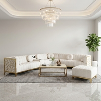 Ensemble de canapés modernes de style américain, carrés, en velours capitonné, confortables et rembourrés, meubles pour la maison, appartement, villa, salons, luxe