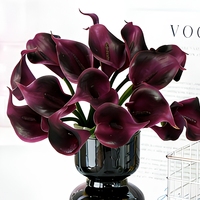 Realistische Künstliche Calla-Lilien-Bouquets Weiche Gummi-Kunstblumen-Bündel für Hochzeit, Zuhause, Hotel, Vasen-Dekoration