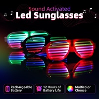 Lunettes lumineuses à LED pour Halloween, Noël et les fêtes de fin d'année Lunettes lumineuses avec lumière clignotante Lunettes de soleil en verre