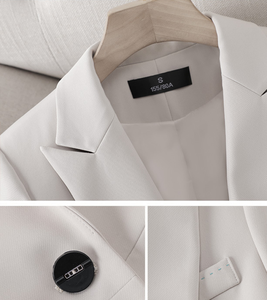 S-4xl 大码女式长袖职业套装正装办公服长裤两件套西装外套女式 - Product Image 4