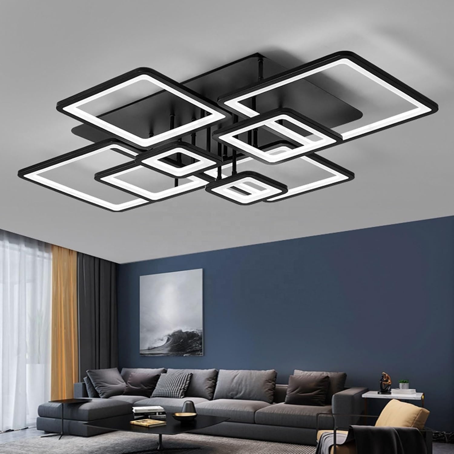 Modern Geometric LED Ceiling Light Flush Mount Lamp OEM ODM Manufacturer for Bedroom Living Room Indoor Lighting