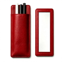 Étui et support pour rouge à lèvres en cuir PU imperméable YY Lady avec miroir, style preppy