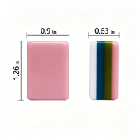 Caja de Cartón Acrílica de Cuatro Capas con Patrón Triangular Rosa Claro de Lujo para Mahjong, Embalaje para Venta al Por Mayor Internacional