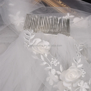 <span class=keywords><strong>Voile</strong></span> de mariée en tulle YM134, dentelle de luxe, fleurs 3D, <span class=keywords><strong>voile</strong></span> cathédrale avec peigne, accessoires pour cheveux de mariée - Product Image 6