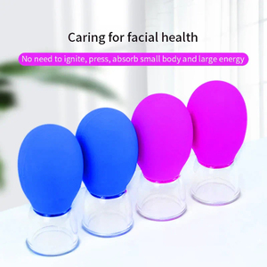 A0527 Class I Silicone Cupping Massage Cup <b>Face</b> Neck Eye Massager Vacuum Body Facial Care Steaming Pore Cleaner Tool - Product Image 2