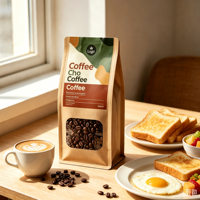 YOUYI Sac d'emballage pour café refermable, noir mat et or, de qualité alimentaire, avec impression numérique personnalisée, 250g 500g 1kg