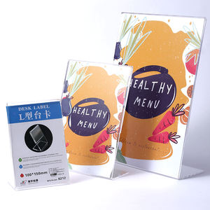 L-Shaped A4 A5 A6 Size Acrylic Clear Menu <strong>Sign</strong> Holder Stand <strong>Display</strong> <strong>Rack</strong> for <strong>Tabletop</strong> <strong>Displays</strong> - Product Image 2