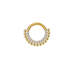 Anneau de nez et de téton en titane F136 avec incrustation de diamant, piercing géométrique sans filetage, bijoux de mode - Product Image 3