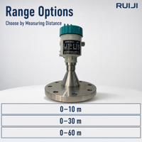 RUIJI Radar Level Gauge Stainless Steel 2mm Accuracy Non-contact for Industrial Liquid Measurement OEM Customized