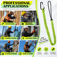 Cordon de sécurité rétractable en spirale avec mousqueton en acier inoxydable pour outils, idéal pour le camping, la randonnée et les activités de plein air (anti-perte)
