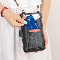 Sac à main pour smartphone en cuir microfibre de haute qualité pour femmes, pochette pour téléphone portable à bandoulière avec chaîne