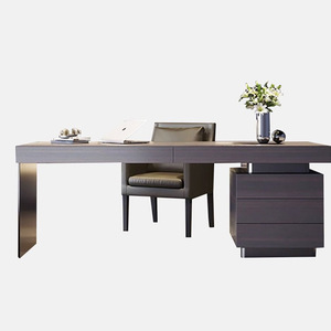 Escritorio de ordenador de diseño minimalista moderno italiano Escritorio de oficina <span class=keywords><strong>en</strong></span> casa para personas mayores con color ahumado de lujo ligero para estudios - Product Image 1